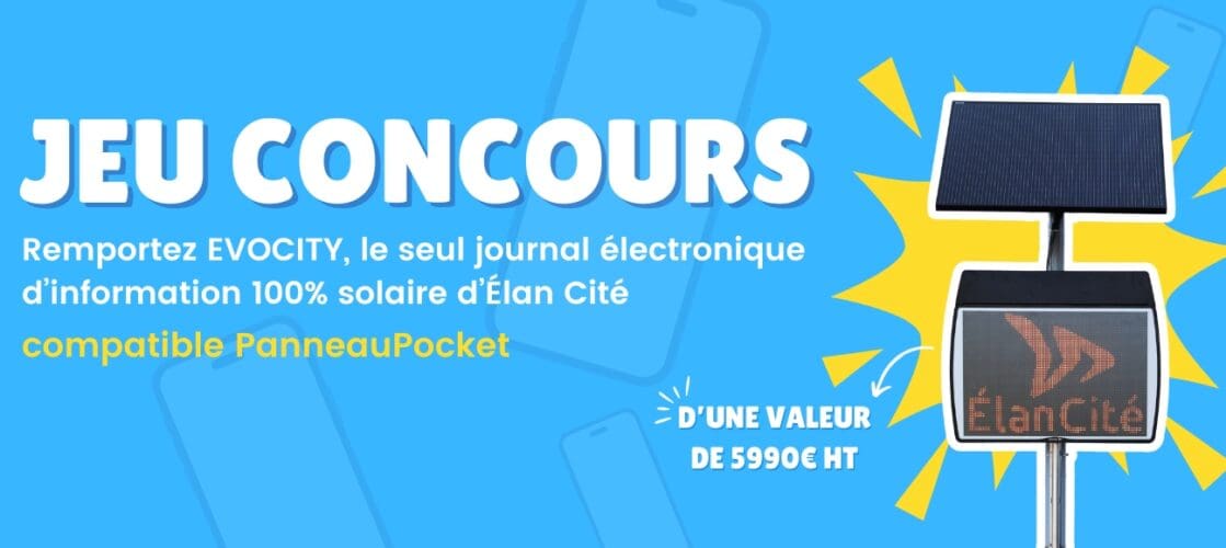 Bandeau du jeu concours  Elan Cité en collaboration avec PanneauPocket